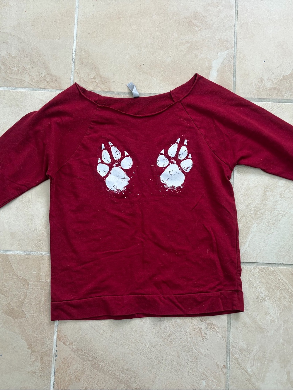 Red Paw-Print Sweatshirt